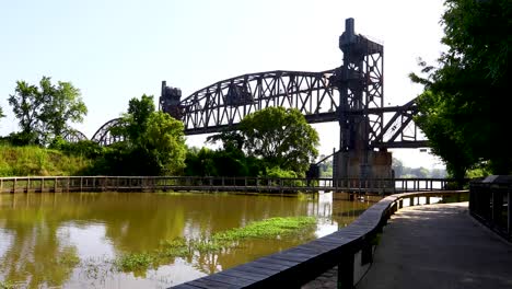 static video of arkansas park trail bridge shot from william e. clark presidential park wetlands