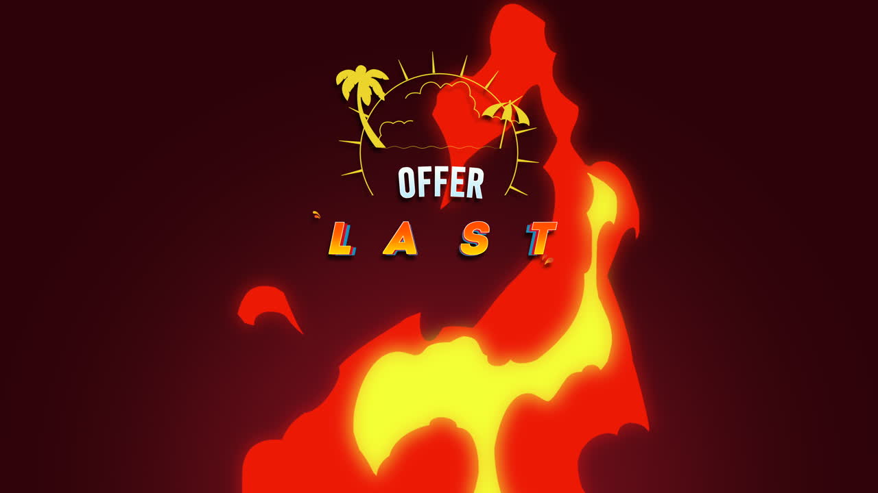 불과 열대 야자수로 마지막 순간