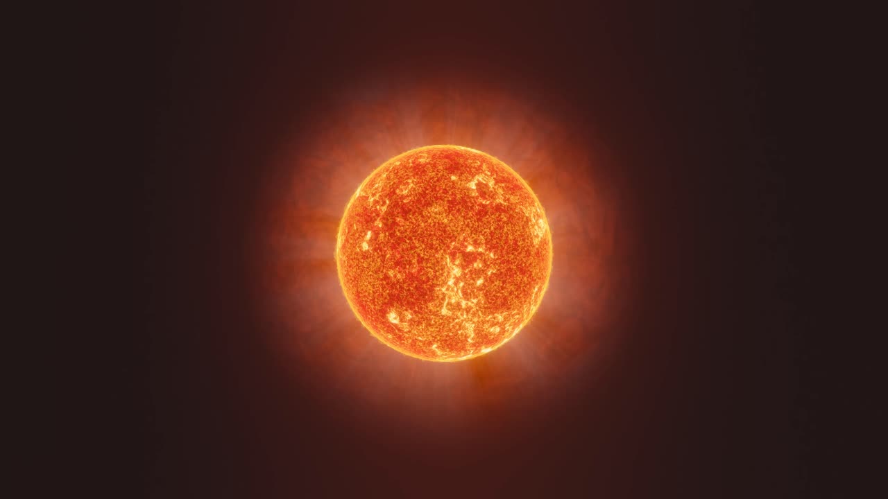 3d-анимация, показывающая подробный снимок солнца с выбросом газа