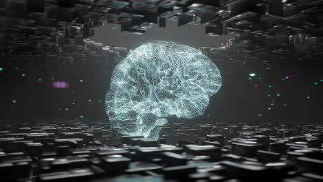 animation of human brain connections over black background