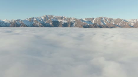 drone fly over fluffy clouds