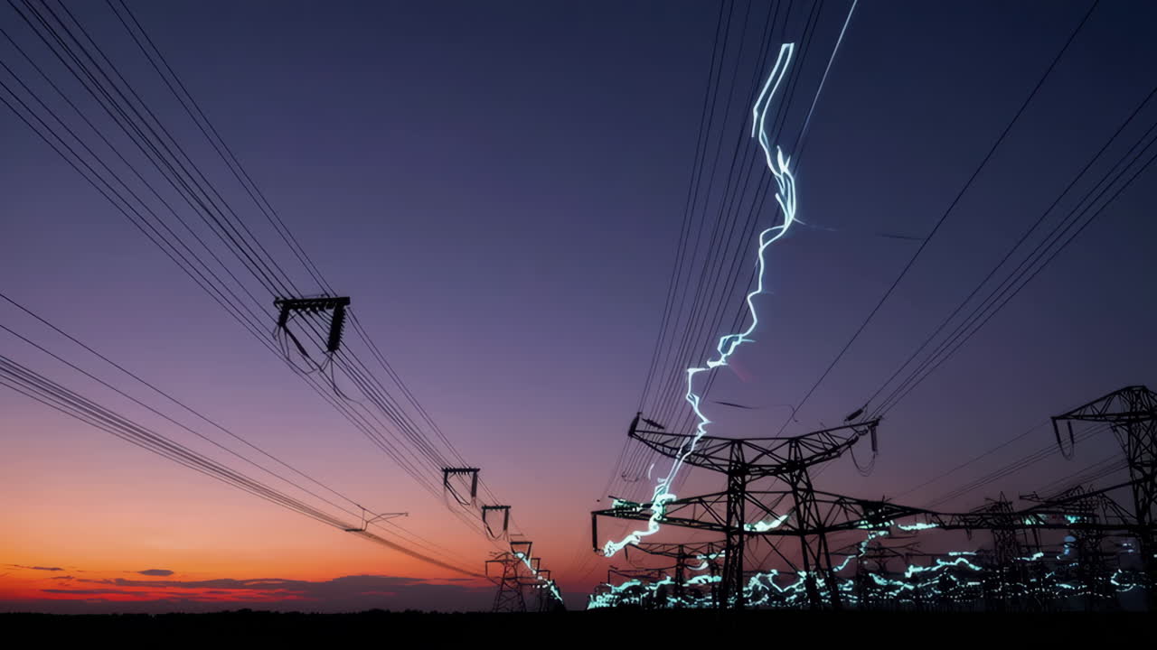 Power Lines at Sunset
