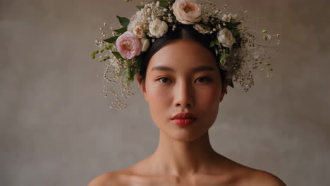 woman with a floral crown