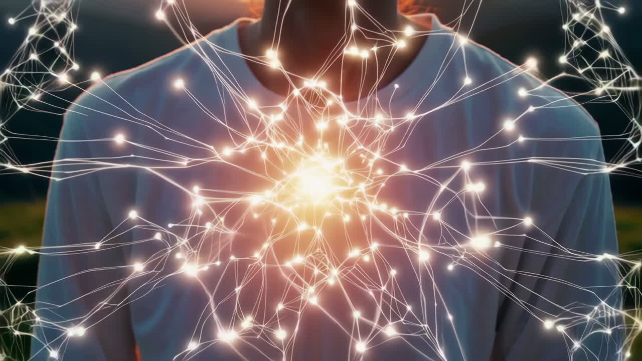 Neural Network Projected onto Human Chest
