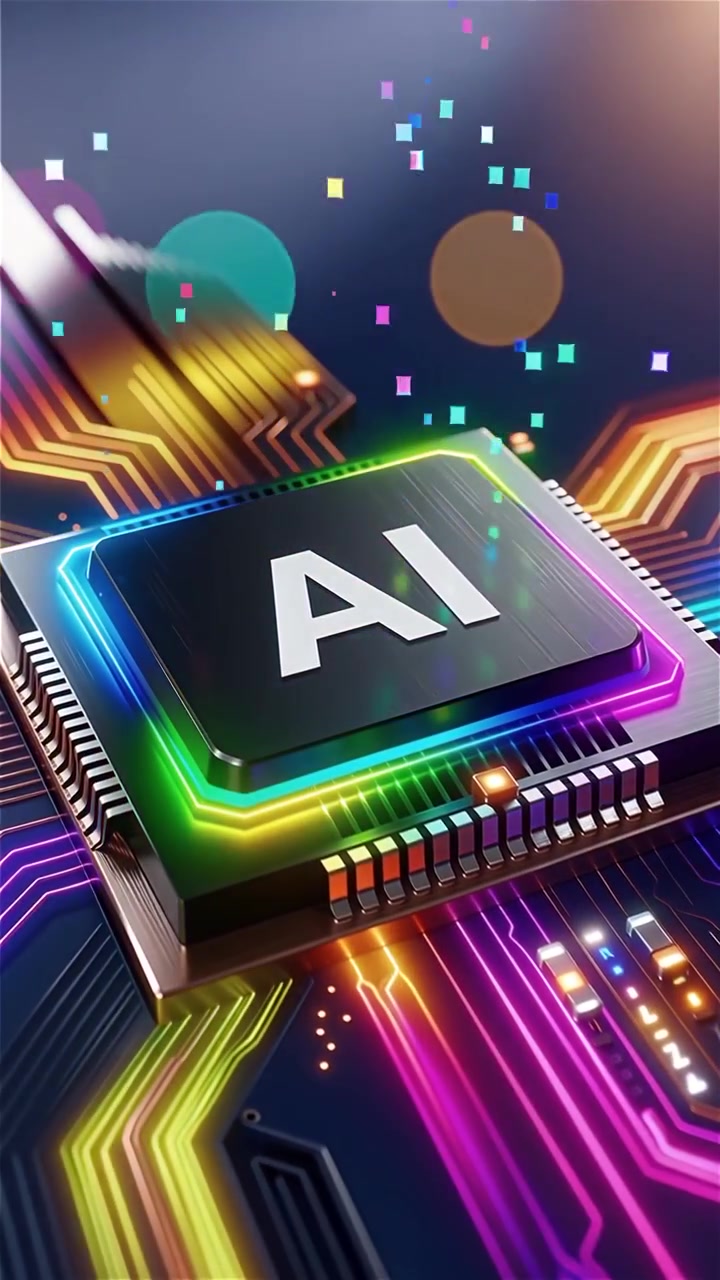 Futuristic AI Chip Motherboard Technology Background