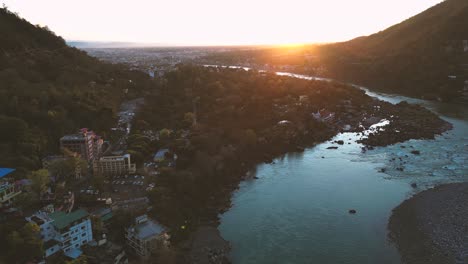 sunset time in ganges river - rishikesh,  uttarakhand ,  india