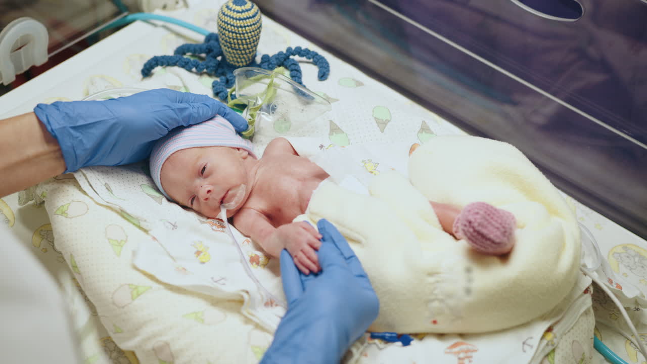 bebé prematuro en la unidad de cuidados intensivos neonatales