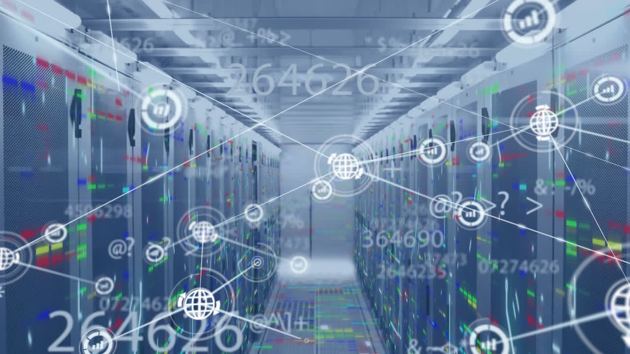 Animation of network of connections over computer servers