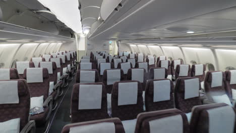 vista del interior de la clase económica de un avión a reacción