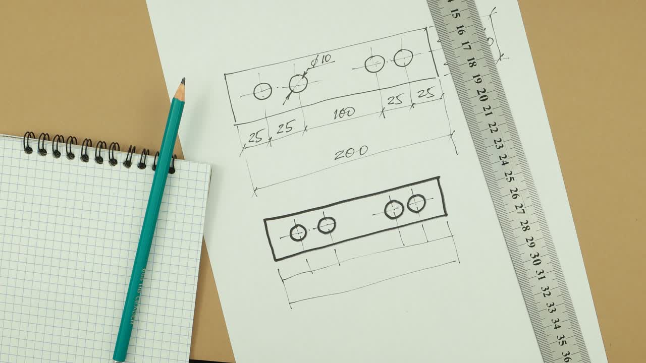 세부 사항의 스케치, 자유 손으로 실행 된 드로잉