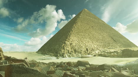 the great pyramids of giza in the sand storm, cairo, egypt