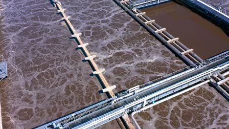 aerial view of treatment facilities. pumping station and drinking water supply.