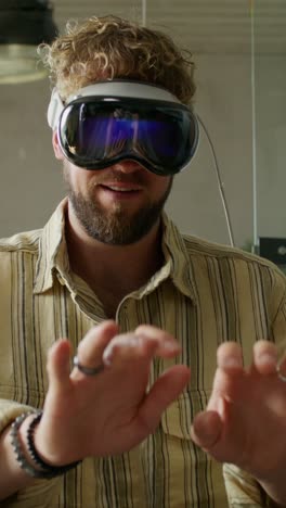 man using vr headset