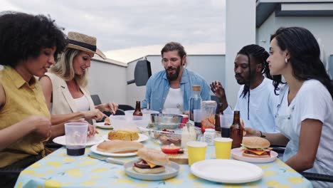 group of people having a barbecue