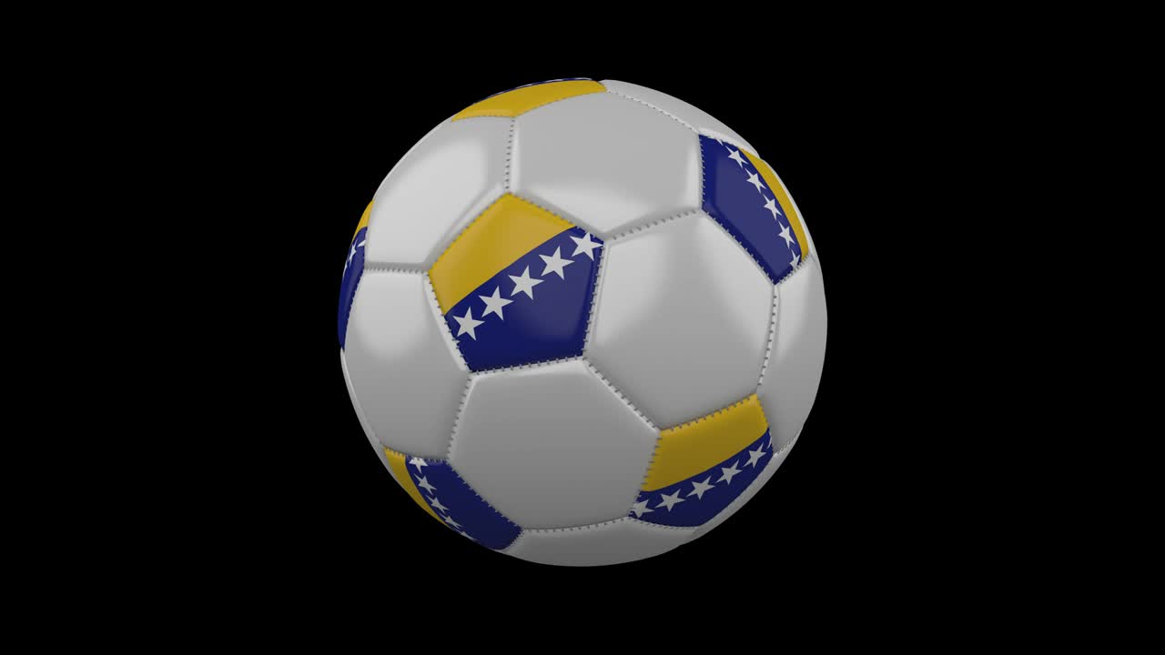 Soccer ball with flag Bosnia and Herzegovina, alpha loop