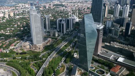 istanbul city skyline with qnb tower