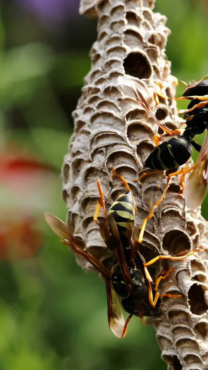 Wasps Building a Nest