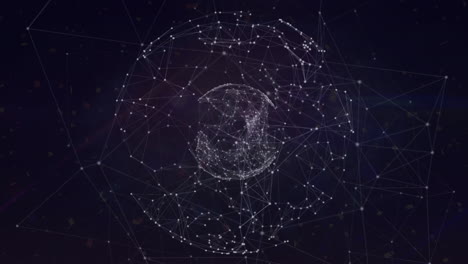 animación de la red de conexiones y el globo en el fondo de la marina.
