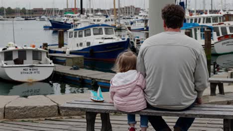 father and daughter at the waterfront