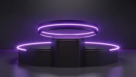 neon lit podium