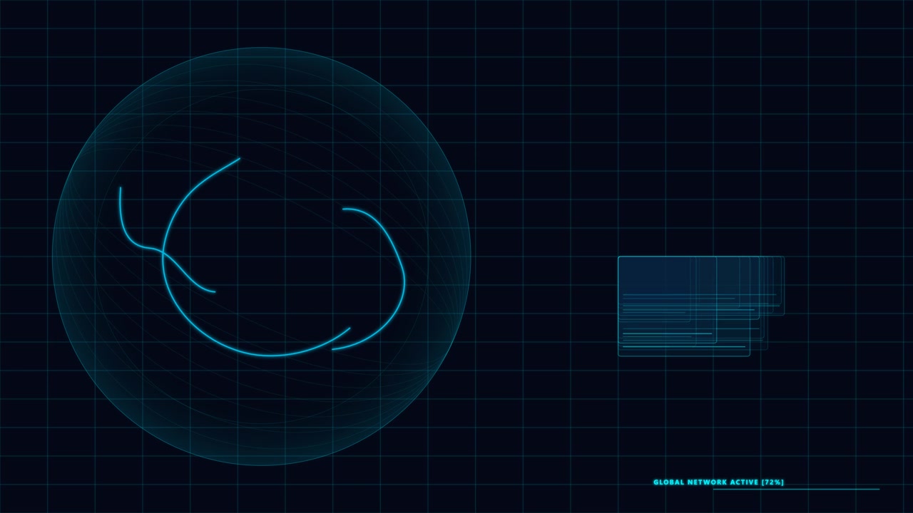 Digital Global Network Loading Interface with Abstract Sphere Visualization