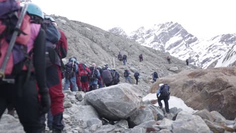 NIM-Trainees-on-their-way-to-trail,-passing-through-Himalayan-Hills