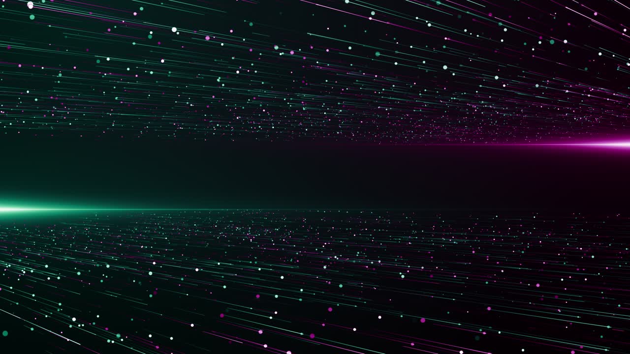 Particles green pink event game trailer titles cinematic concert stage background loop