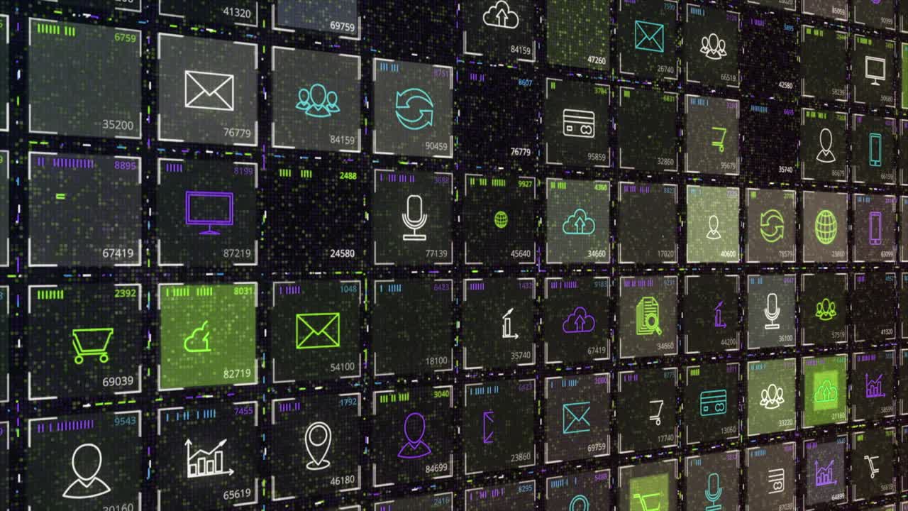 Digital Dashboard Interface with Multiple Application Icons
