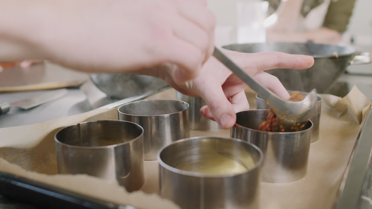 Preparing food with molds on a sheet pan