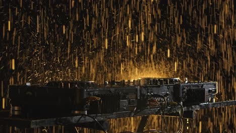 dj equipment in the rain