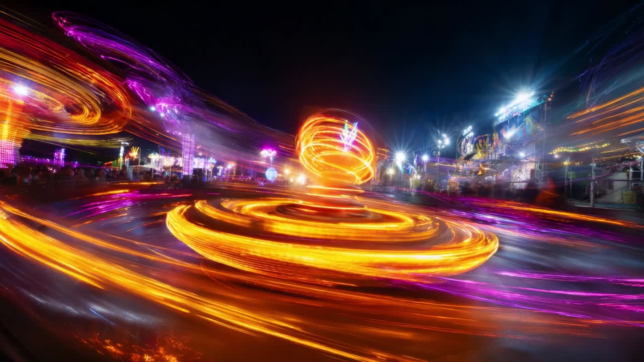 Long Exposure Carnival Ride at Night