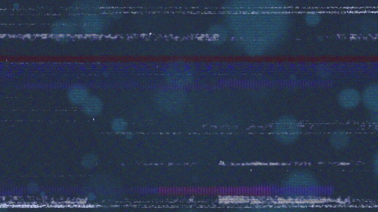 animación de interferencia de fallo sobre puntos brillantes en fondo negro