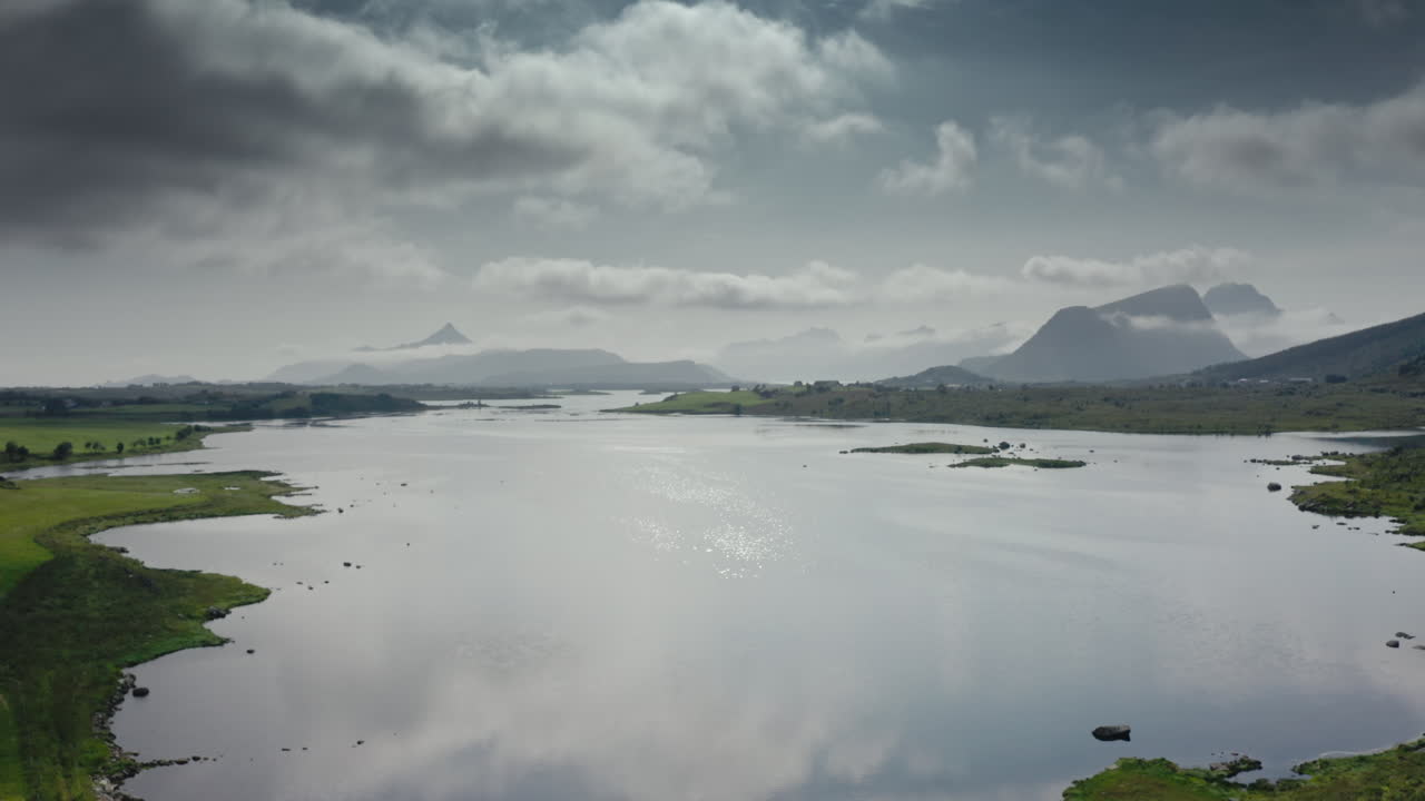 Lofoten Islands aerial landscape
