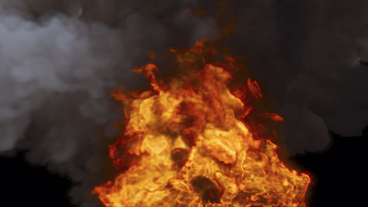 explosión de fuego y humo