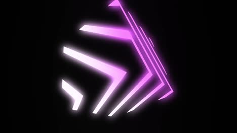 forma de cubo de neón con resumen brillante de luz y diseño futurista - bucle 4k