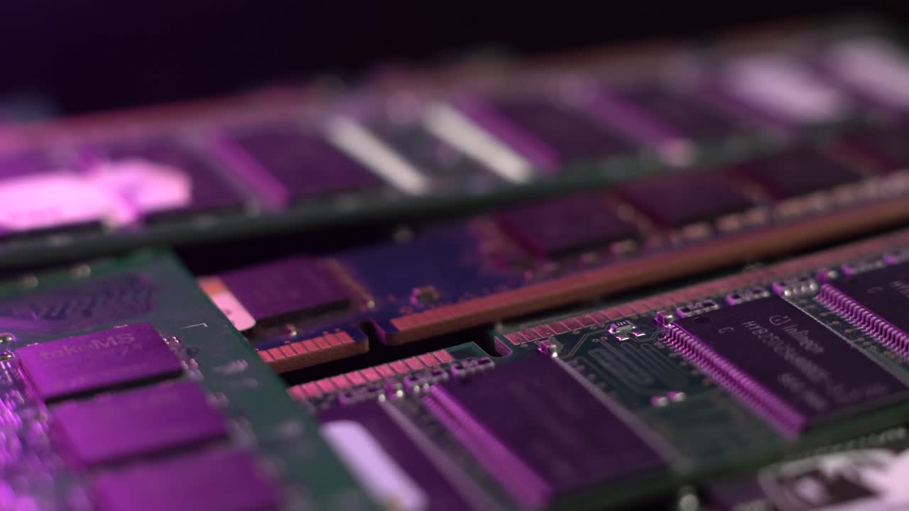 RAM Memory Modules, Computer Components Macro Close Up
