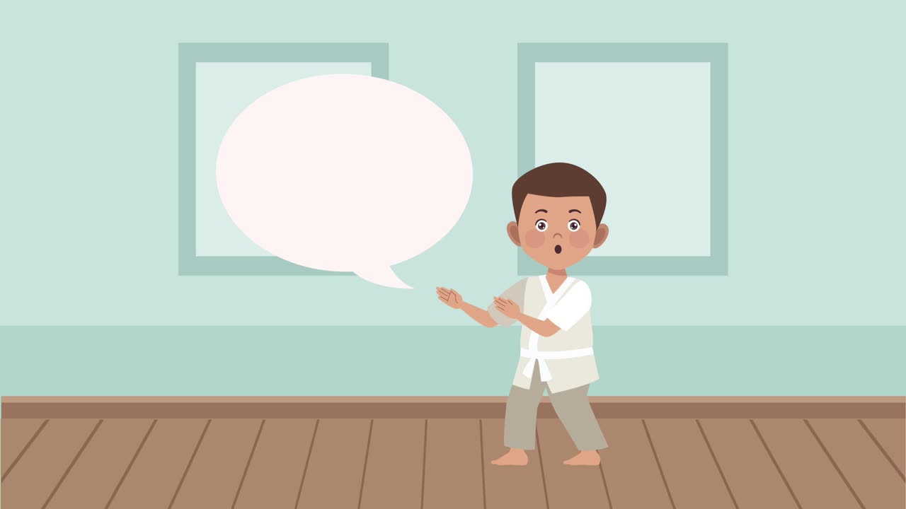 niño practicando personaje de karate