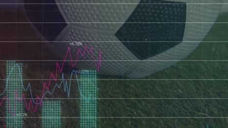 Animación-De-Gráficos-Y-Datos-Sobre-Un-Balón-De-Fútbol-En-El-Estadio.