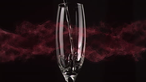 animation of shapes over glass of champagne