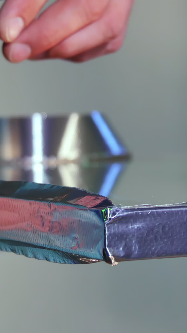 reparación de una superficie de vidrio rota con cinta adhesiva