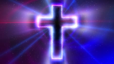 the cross of jesus with stars and light 4k