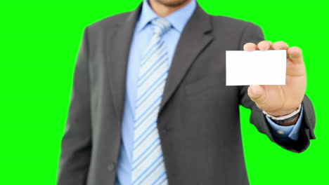 Businessman-showing-his-business-card