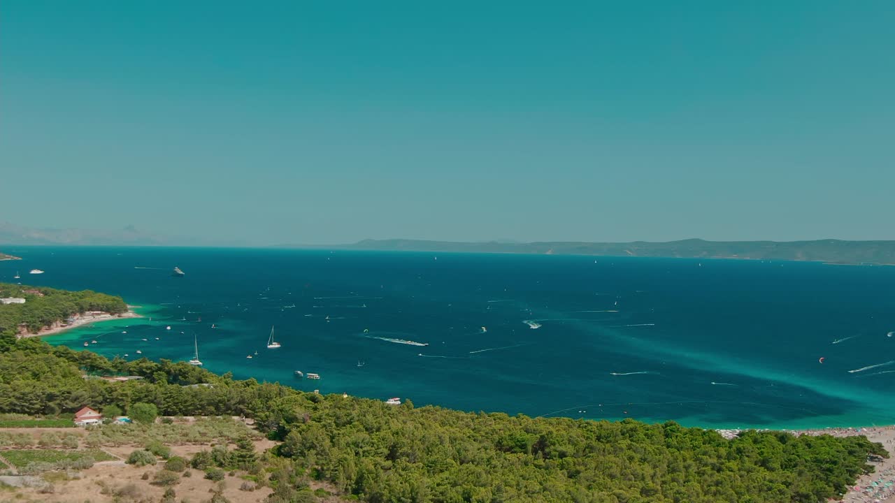 Kroatias kyst, luftfoto strender, blått vann, natur, rent, solrikt, ferie