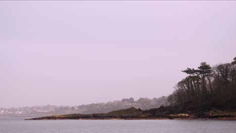 Coastline-with-twilight-sky-and-trees