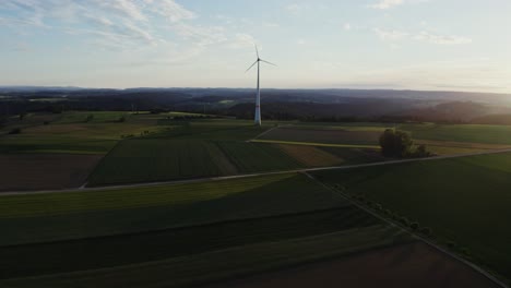 rural landscape with wind turbine