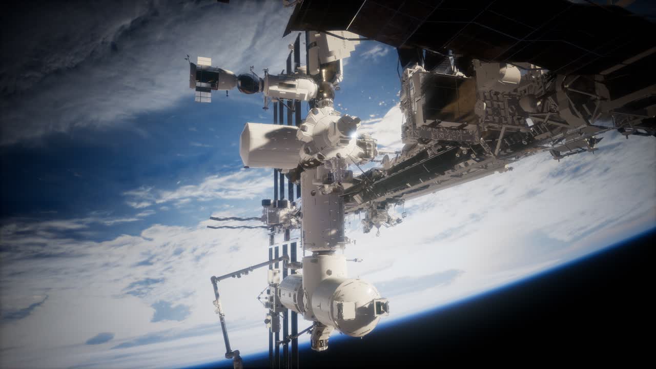 la tierra y la estación espacial iss