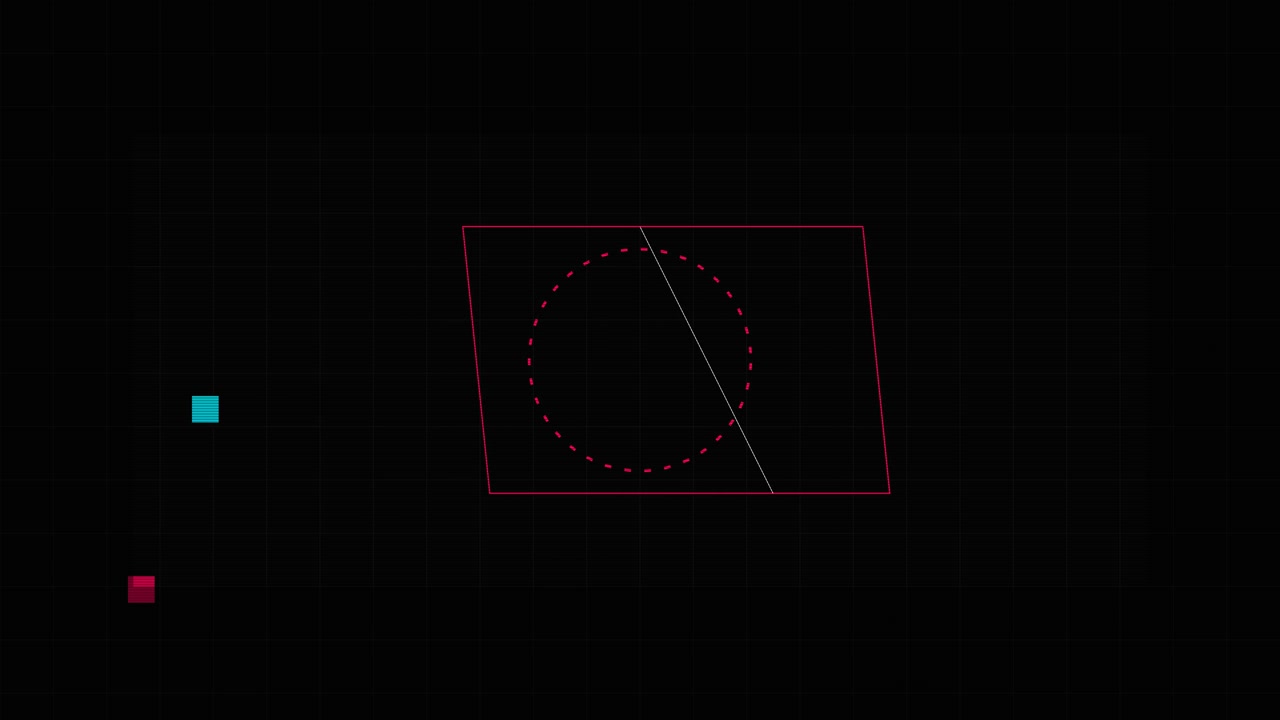 Abstract Geometric Motion Graphics with Pulsing Circle and Grid Lines