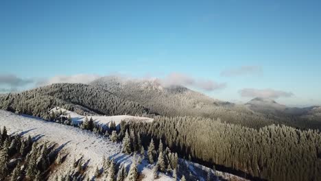 Invierno-Sobre-El-Bosque-Con-Nubes