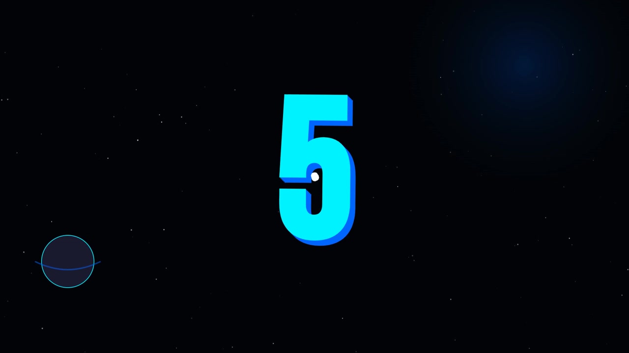 Timer alla rovescia animato con tema spaziale