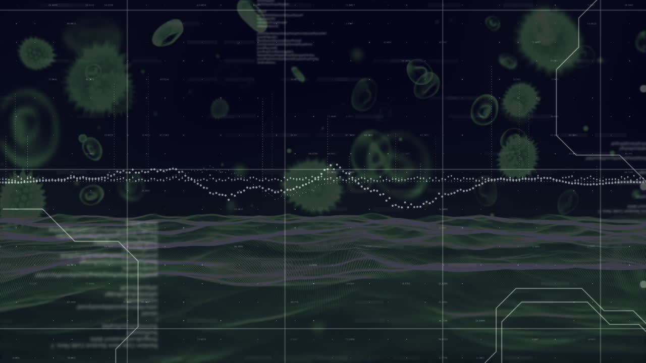 Animation of data processing over lift in office
